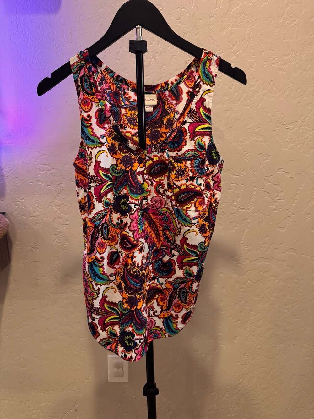Merona Women's Multicolor Paisley Print Sleeveless Tank Top
